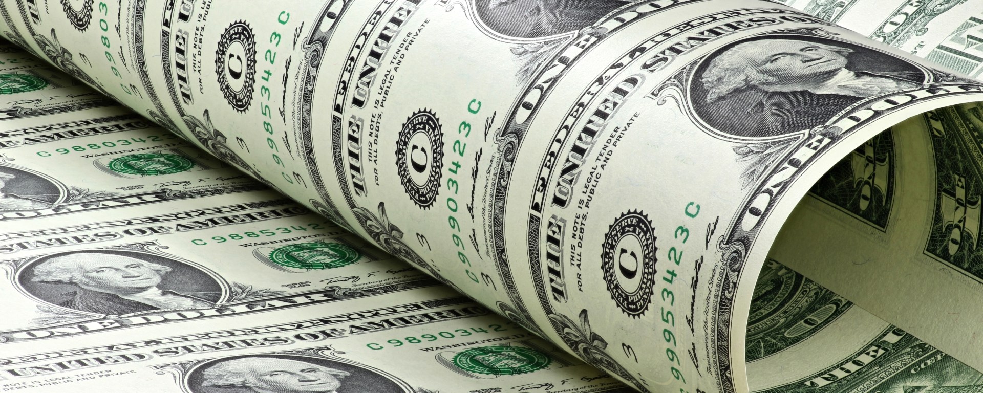 One dollar bills being minted