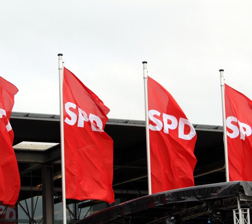 SPD flags waving in the wind