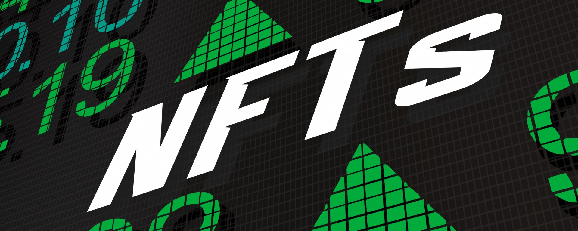 NFT written on financial trading screen